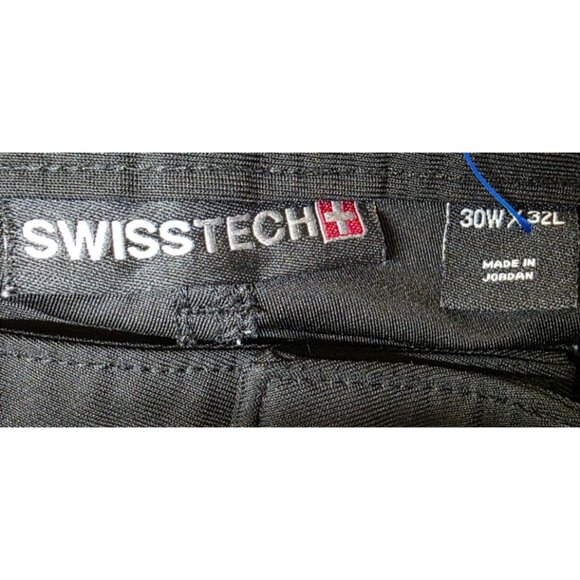 SwissTech mens 30x32 Black Hiking Straight Leg outdoor 6 Pockets Polyester Pants - Picture 11 of 12